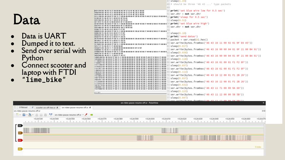 Left: the decoded packets, and the generated Python replay script. Bottom: the capture in PulseView.